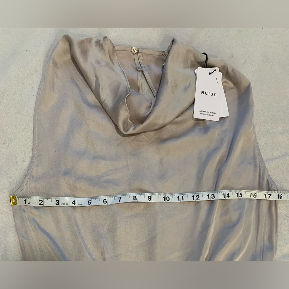Reiss Rose Sleeveless Cowl Neck Jumpsuit Size 8 Neutral/Light Gray NWT - Picture 11 of 16